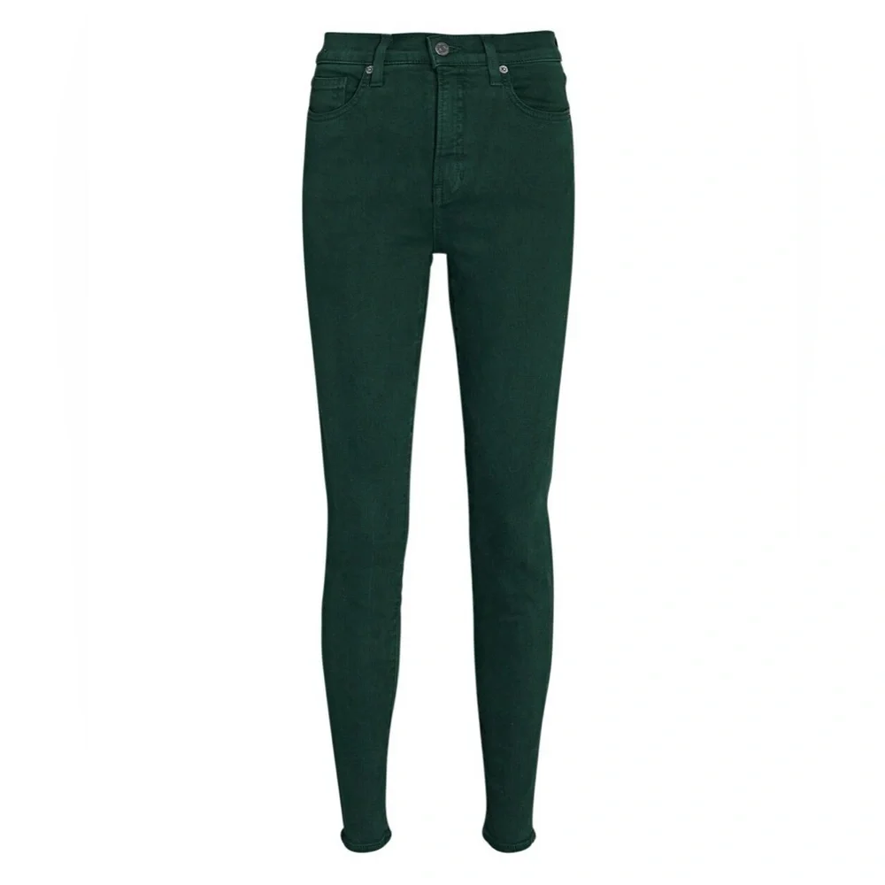 Veronica Beard Debbie High-Rise Skinny Jeans in Evergreen, Size 27